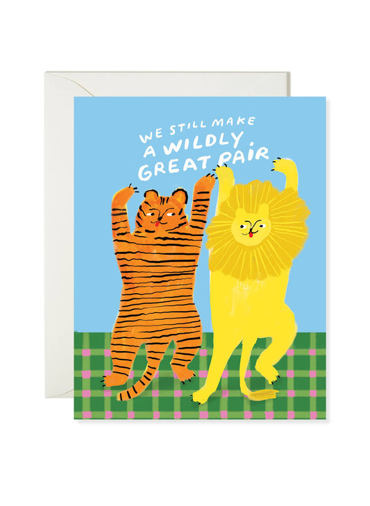 Wildly Great Pair - Big Cats Pun Love Card