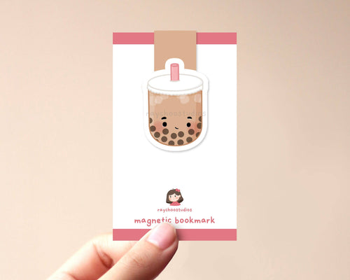 Milk Tea Boba Magnetic Bookmark - Front & Company: Gift Store