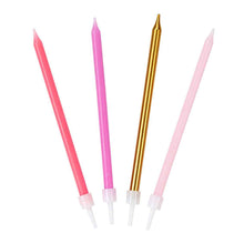 Load image into Gallery viewer, Rose Pink &amp; Gold Birthday Candles - 16 pack
