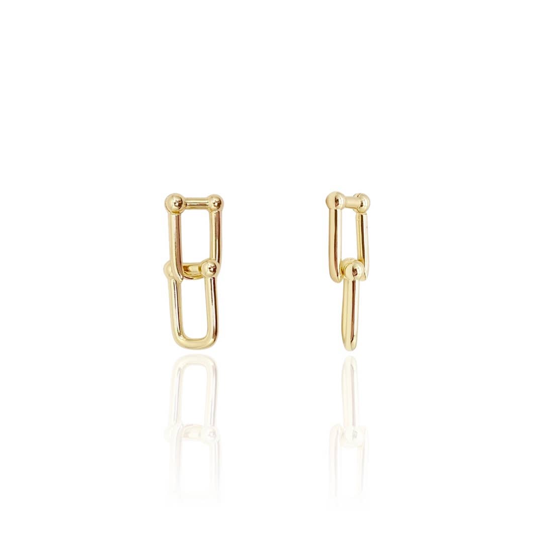 Short U Link Chain Earrings