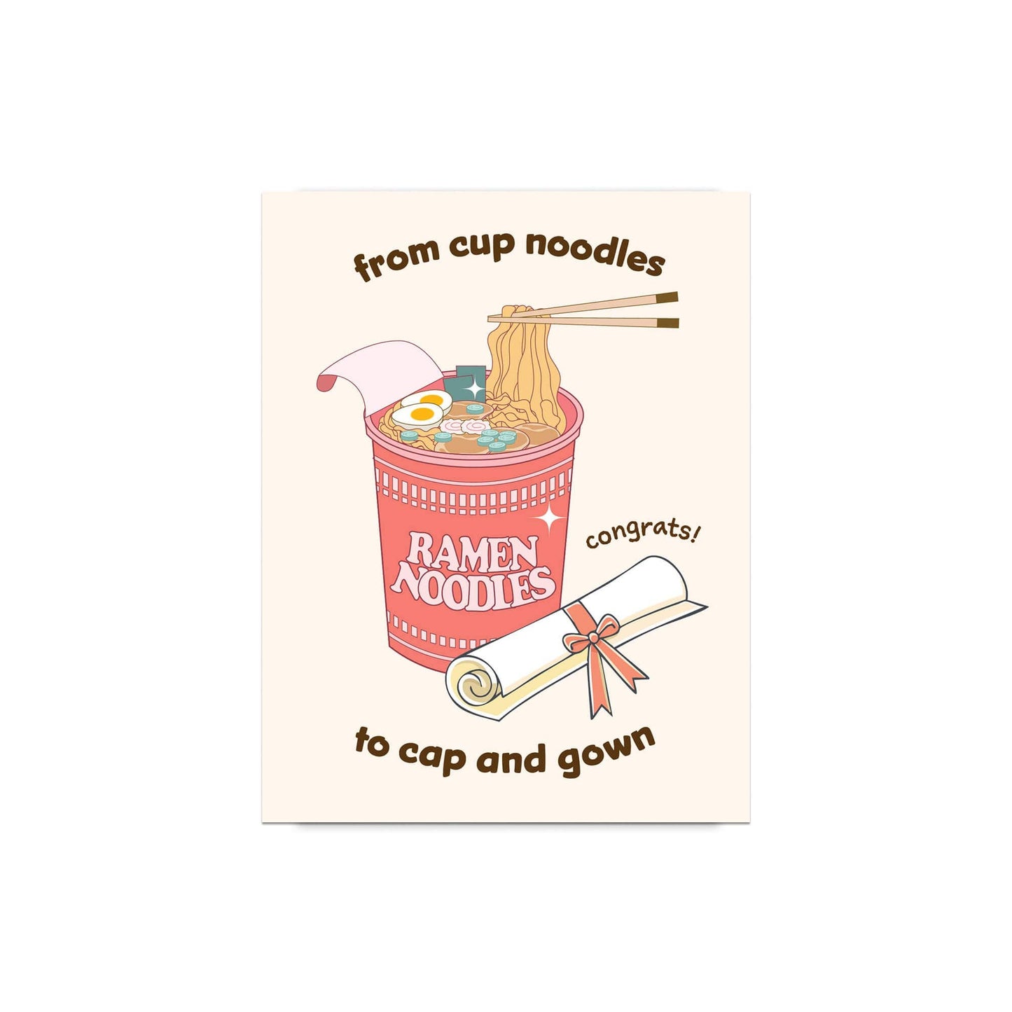 Ramen Graduation Card | Funny Instant Noodles Cup Congrats