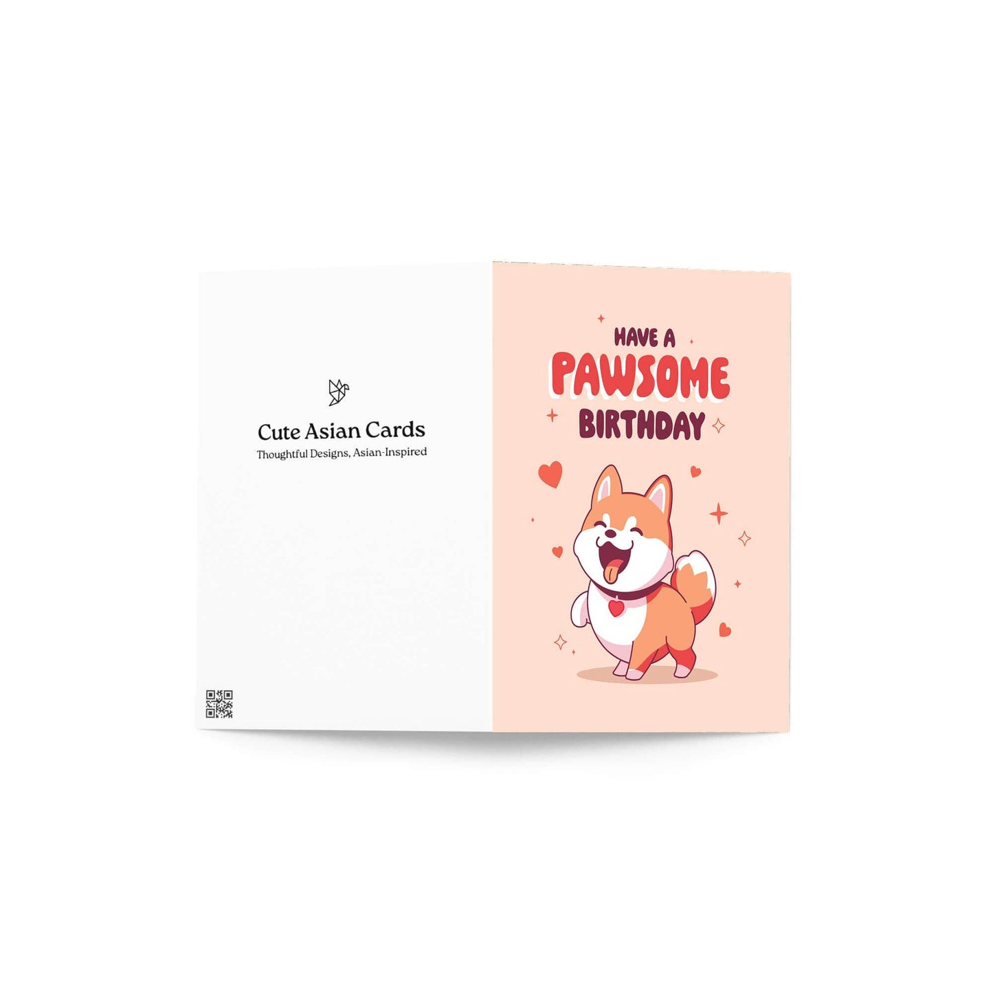 Paw-some Birthday Card | Shiba Inu Dog Japanese Kawaii Asian Funny Pun