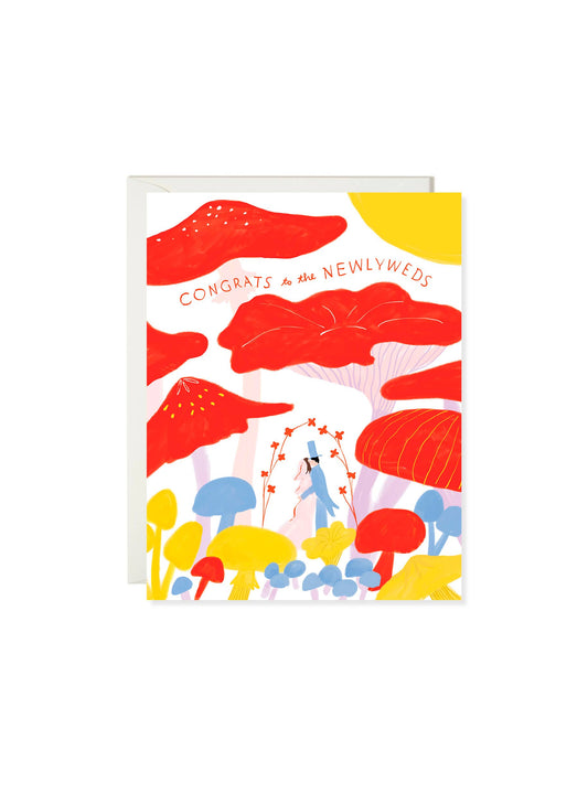 Mushroom Wedding - Bright Whimsical Wedding Card