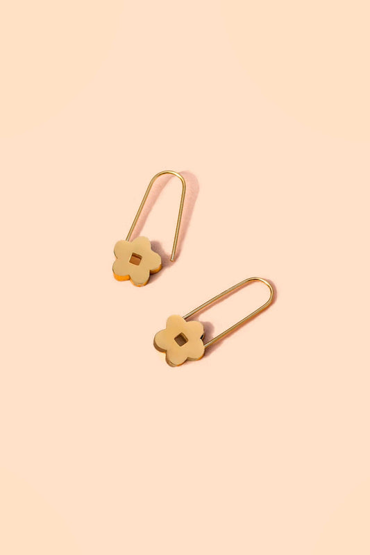 Blossom Pin Hoops 18K Gold Plated