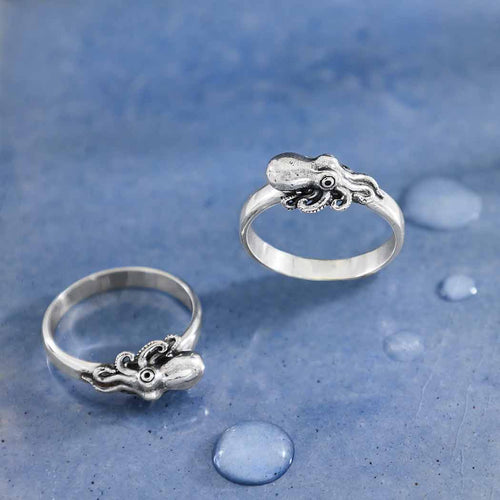 Sterling Silver Baby Octopus Ring - Front & Company: Gift Store