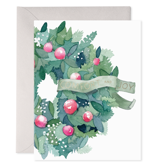 Comfort and Joy Wreath |  Holiday Cards