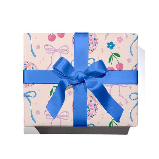 Disco Ball Bows Wrapping Paper - Roll of 3 Sheets