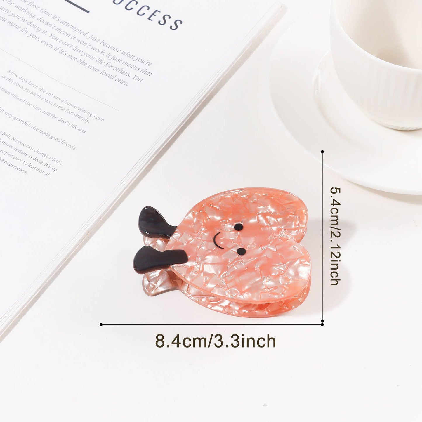 Cartoon Fun Emoji Design Bread & Heart Hair Clip