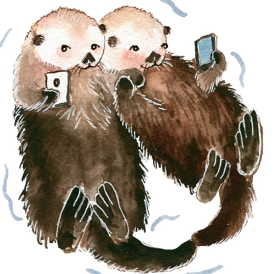 Quality Time Otter - Funny Valentines Day Card