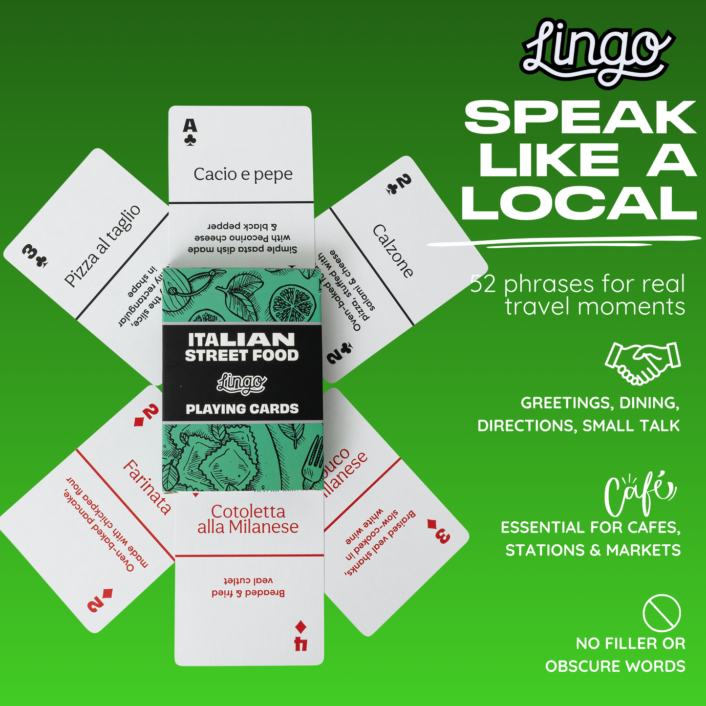Italian Street Food Playing Cards