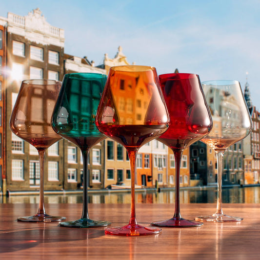 Colors of Amsterdam, City Wine Glasses | 5 Set, 20 OZ