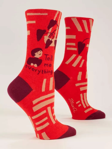 TELL ME EVERYTHING CREW SOCKS - Front & Company: Gift Store