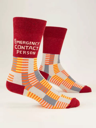 Emergency Contact Men'S Socks - Front & Company: Gift Store