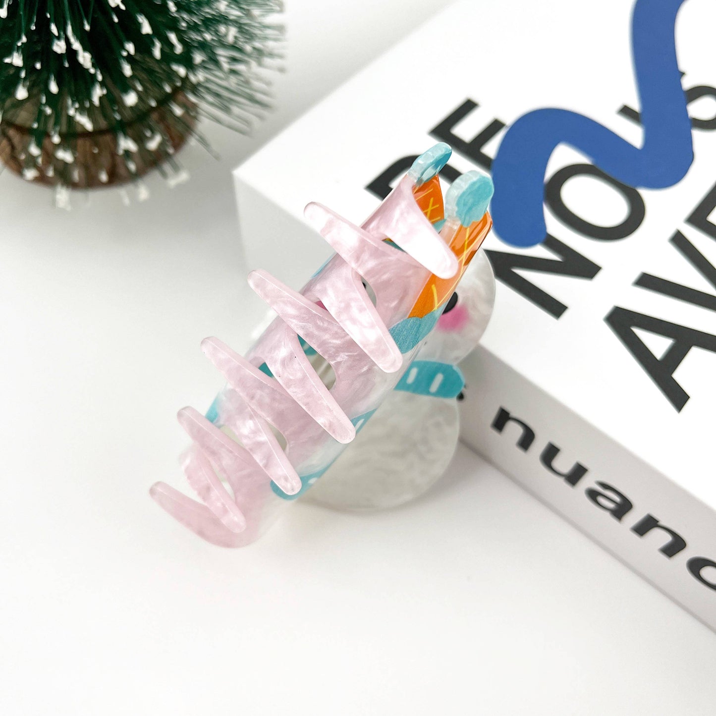 Scarf Snowman Hair Clip, Christmas Claw Hair Clip