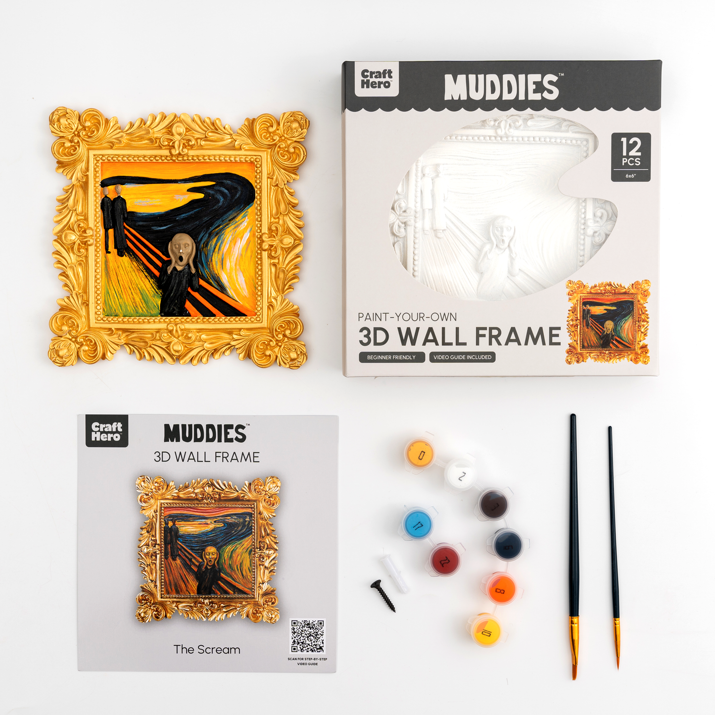 Muddies™ 3D Wall Frame Painting Kit — The Scream