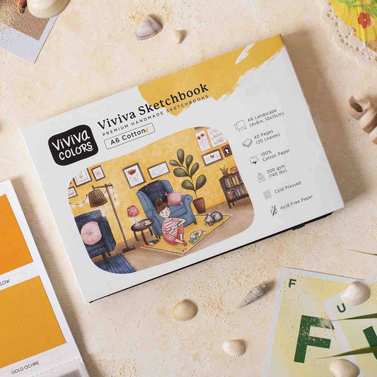 A6 Cotton Sketchbook | Watercolor Paper | Travel Journal