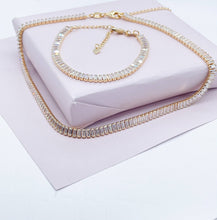 Load image into Gallery viewer, Gorgeous 18k Gold Filled Baguette Cubic Zirconia Necklace Or Bracelet
