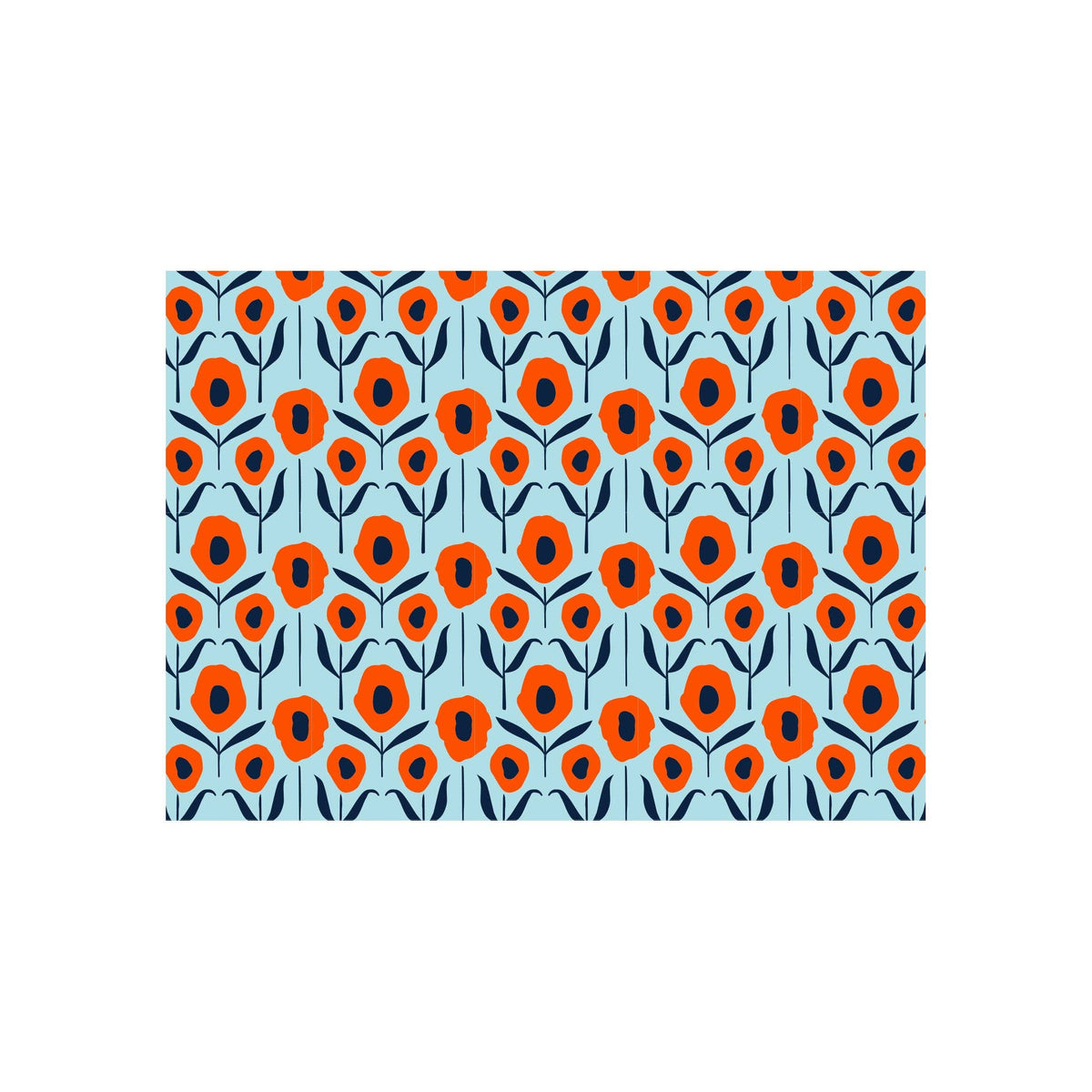 Country Poppies on Aqua / Blank Note Cards