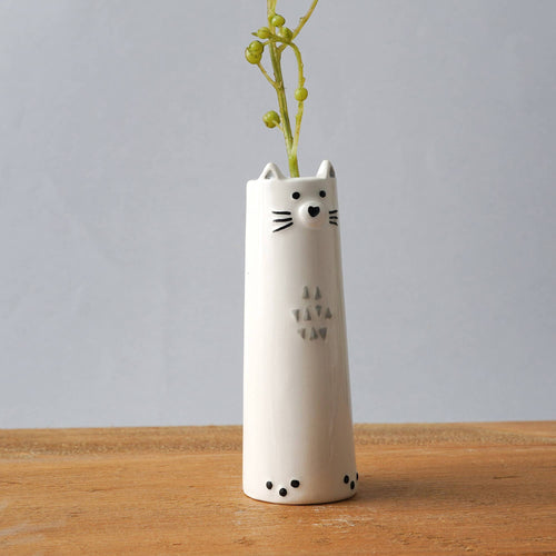 Send With Love Cat Bud Vase  In Gift Box - Front & Company: Gift Store