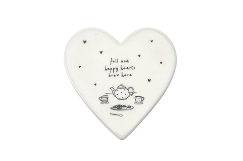 Send With Love 'Hearts Brew Here' Heart Coaster - Front & Company: Gift Store