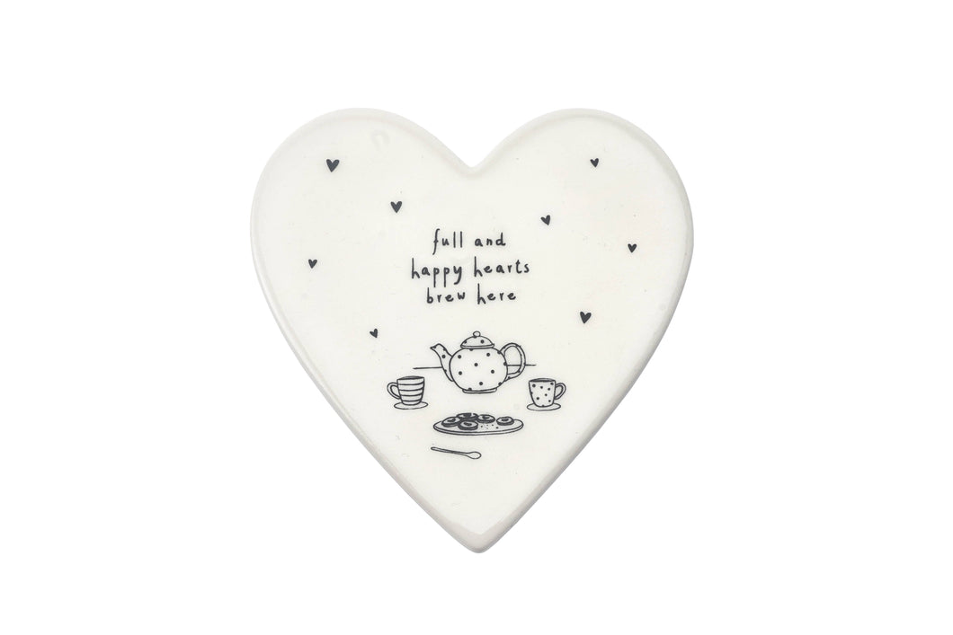 Send With Love 'Hearts Brew Here' Heart Coaster