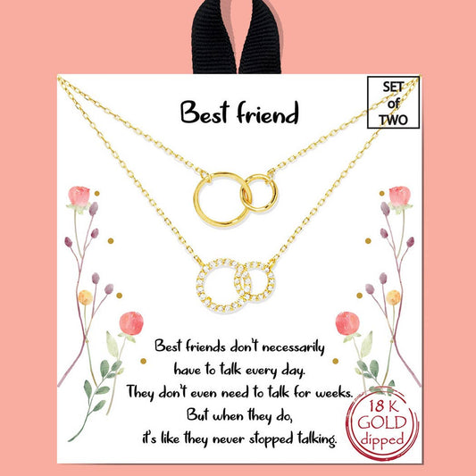 Gold-Dipped Friendship Necklace Set