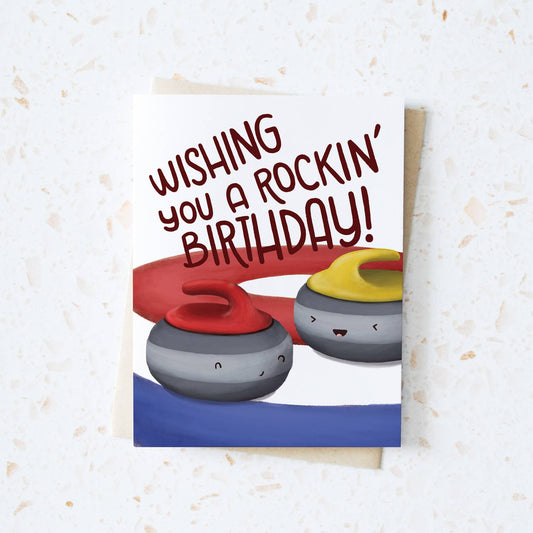 Curling Birthday Greeting Card