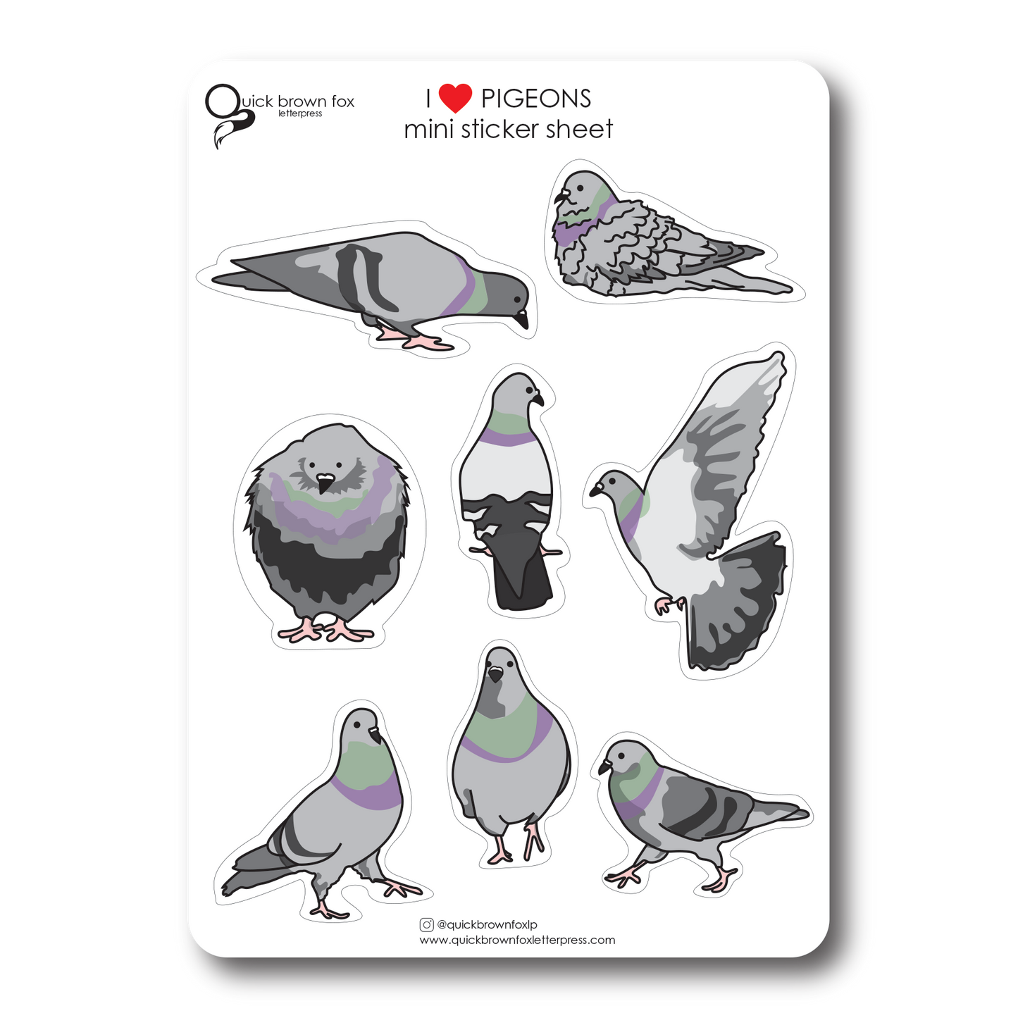 Pigeon Sticker Sheet