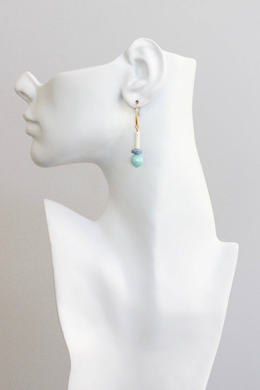 KYLE17 amazonite and lava bead earrings