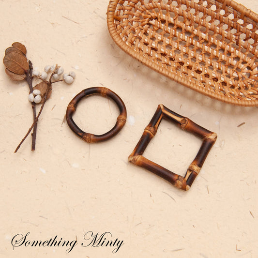 Natural Bamboo Root Square Hair Slide