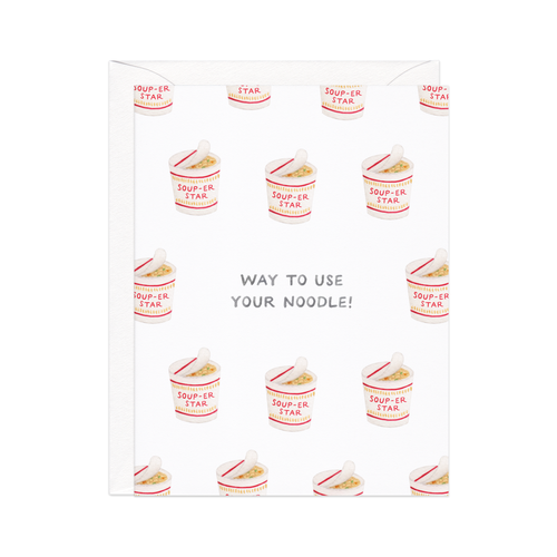 Use Your Noodle Ramen - Asian Food Grad Congrats Card - Front & Company: Gift Store