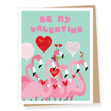 Load image into Gallery viewer, Flamingo Flock Valentine&#39;s Day Card
