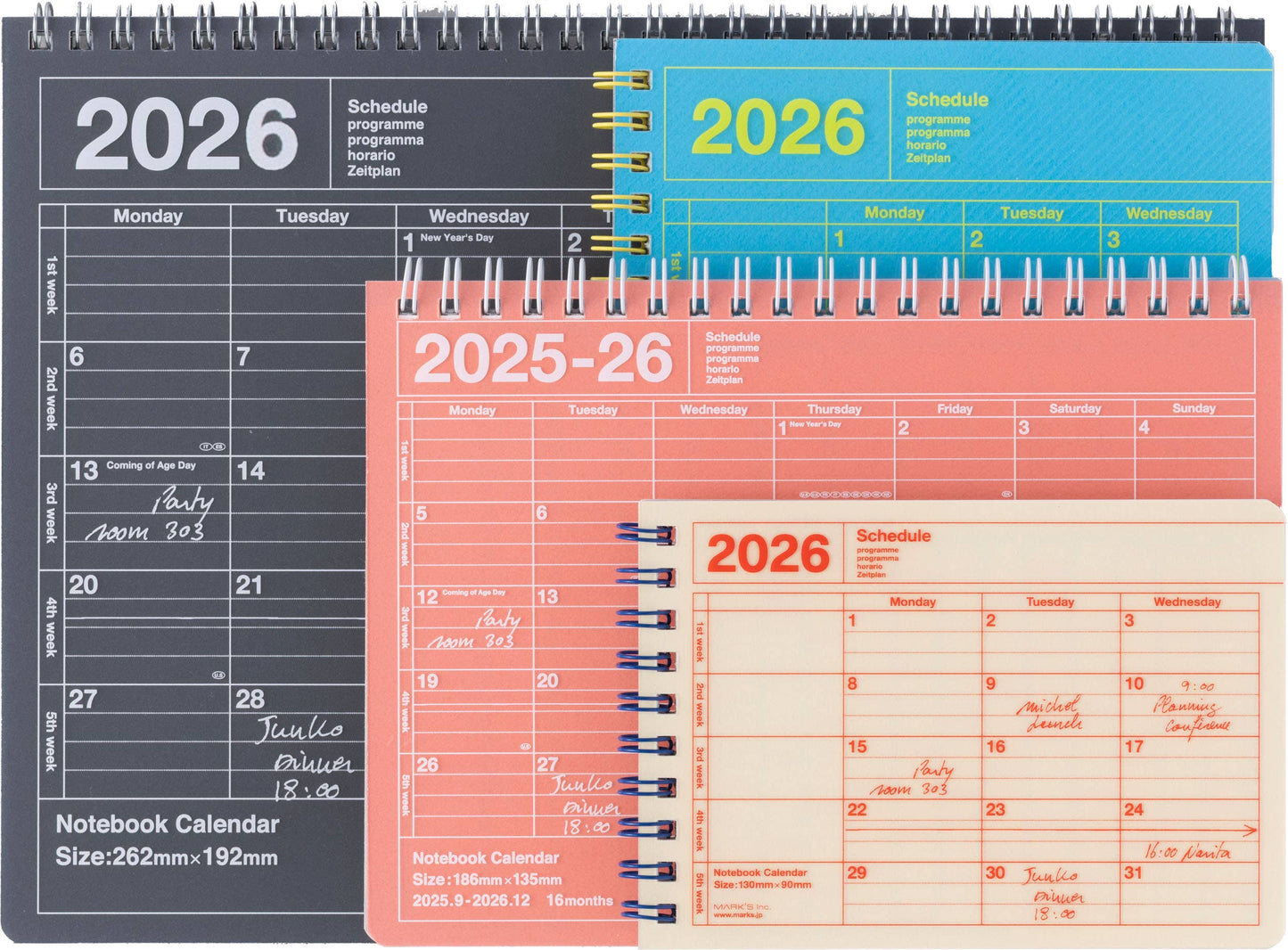 Notebook Calendar 2026,B7,XS