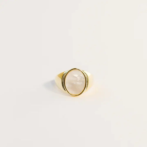 Ring - Mother of Pearl Signet SIZE 6 - Front & Company: Gift Store