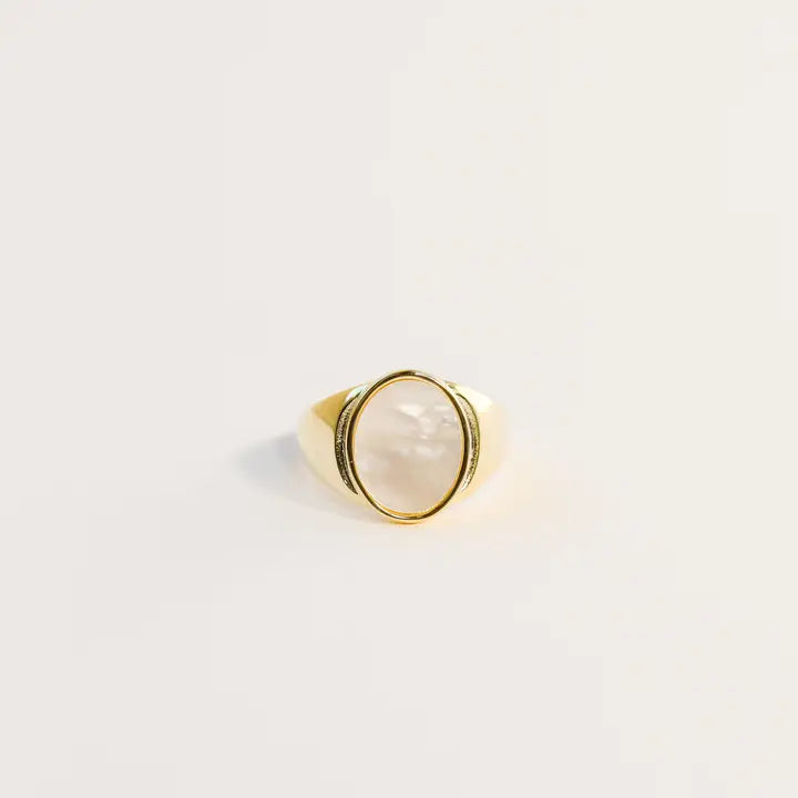 Ring - Mother of Pearl Signet SIZE 6