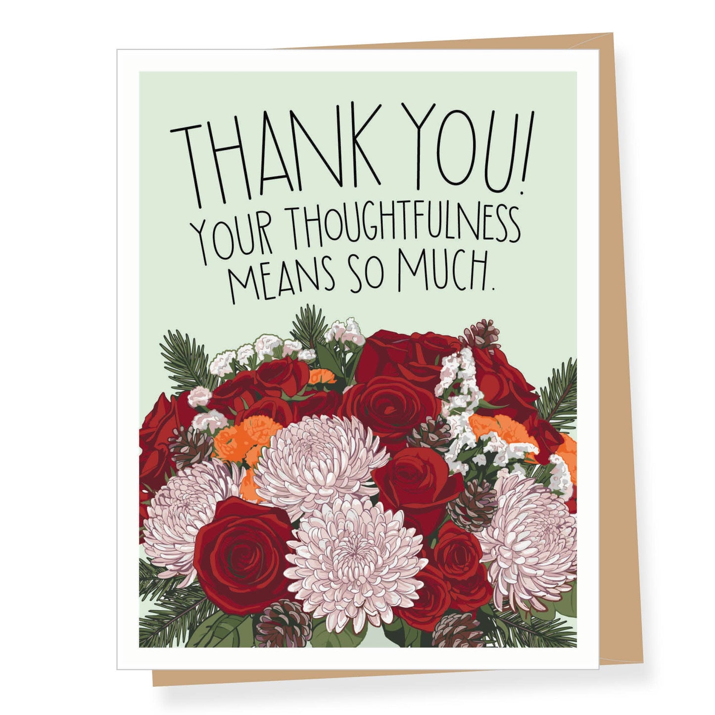 Winter Floral Thank You Card