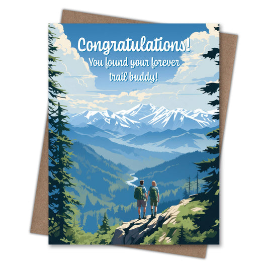 Forever Trail Buddy - Recycled Wedding Card for Hikers