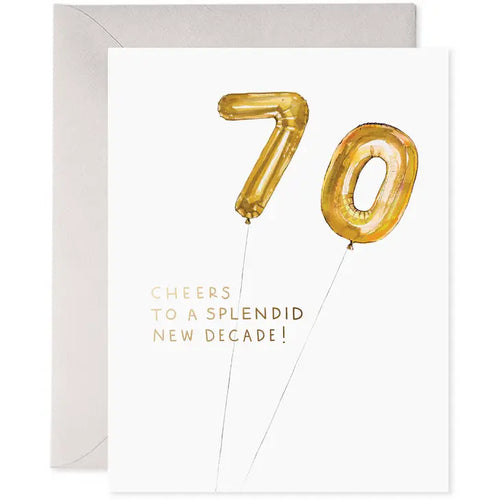 Helium 70| 70th Birthday Greeting Card - Front & Company: Gift Store