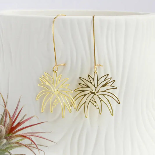 Air Plant Earrings Gold