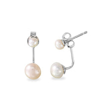 Load image into Gallery viewer, Freshwater Pearl Jacket Earrings silver
