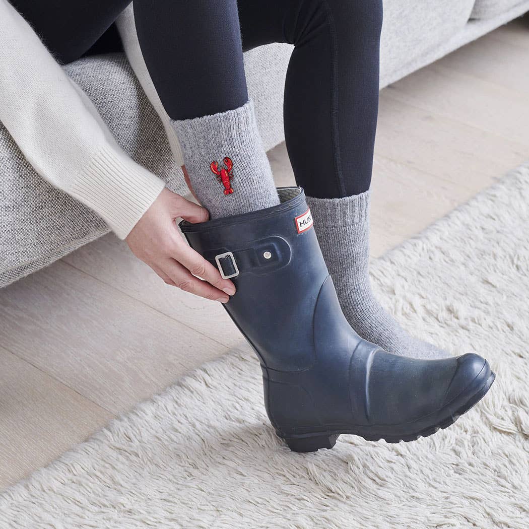 Lobster Coastal Wool Socks