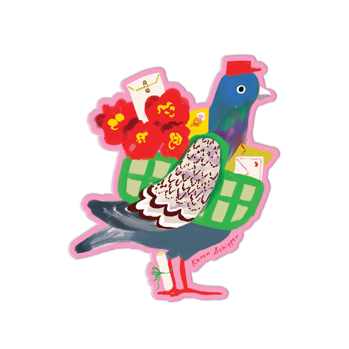 Pigeon Post Sticker – Cute Mail Carrier Vinyl Sticker