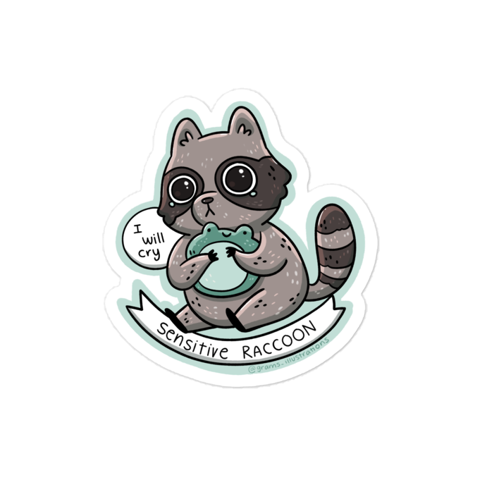 Sensitive Raccoon Sticker