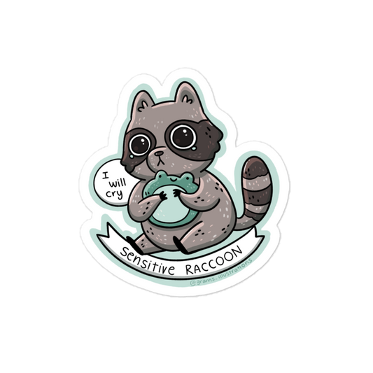 Sensitive Raccoon Sticker