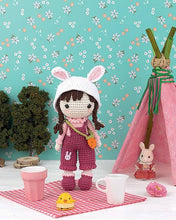 Load image into Gallery viewer, Knitty Critters - Anna The Little Bunny Girl Crochet Kit
