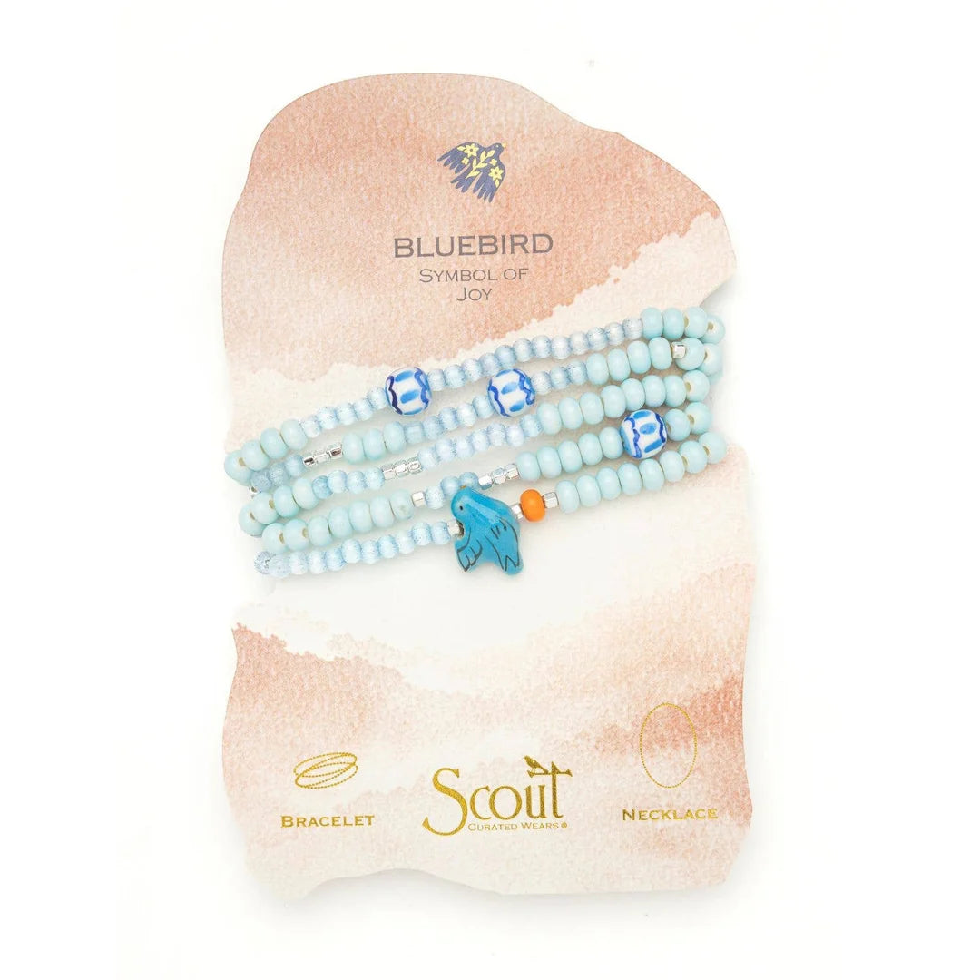 Ceramic Bead Wrap Joy/Bluebird/Silver