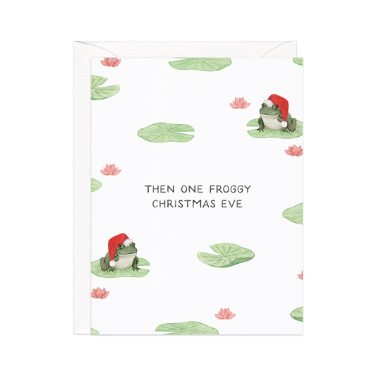 Then One Foggy Xmas Eve - Festive Frog Pun Christmas Card