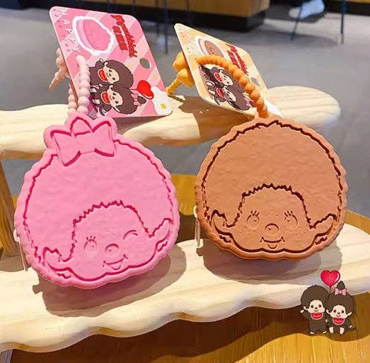 Monchhichi Cookie Mini Pouch Keychain – Cute Coin & AirPods Case