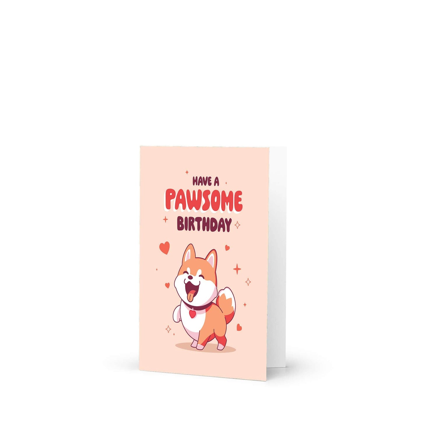 Paw-some Birthday Card | Shiba Inu Dog Japanese Kawaii Asian Funny Pun