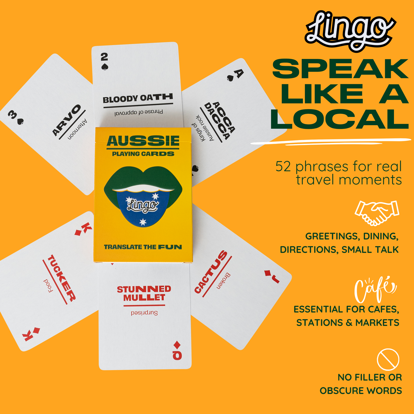 Aussie Slang Travel Playing Cards in Tin Travel Case